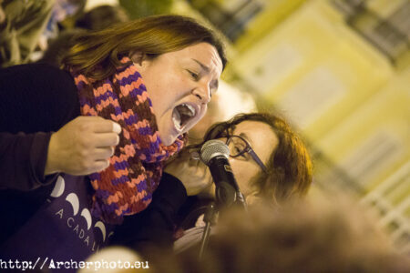 Manifestación Día de la Mujer, Valencia, España, 2018, Plaza de la Virgen