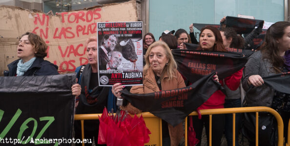 Manifestación antitaurina en Valencia, por Archerphoto, fotografo profesional