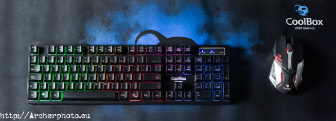 Fotografía de producto. Fotografía para publicidad. Teclado y ratón gaming. Fotos profesionales para publicidad
